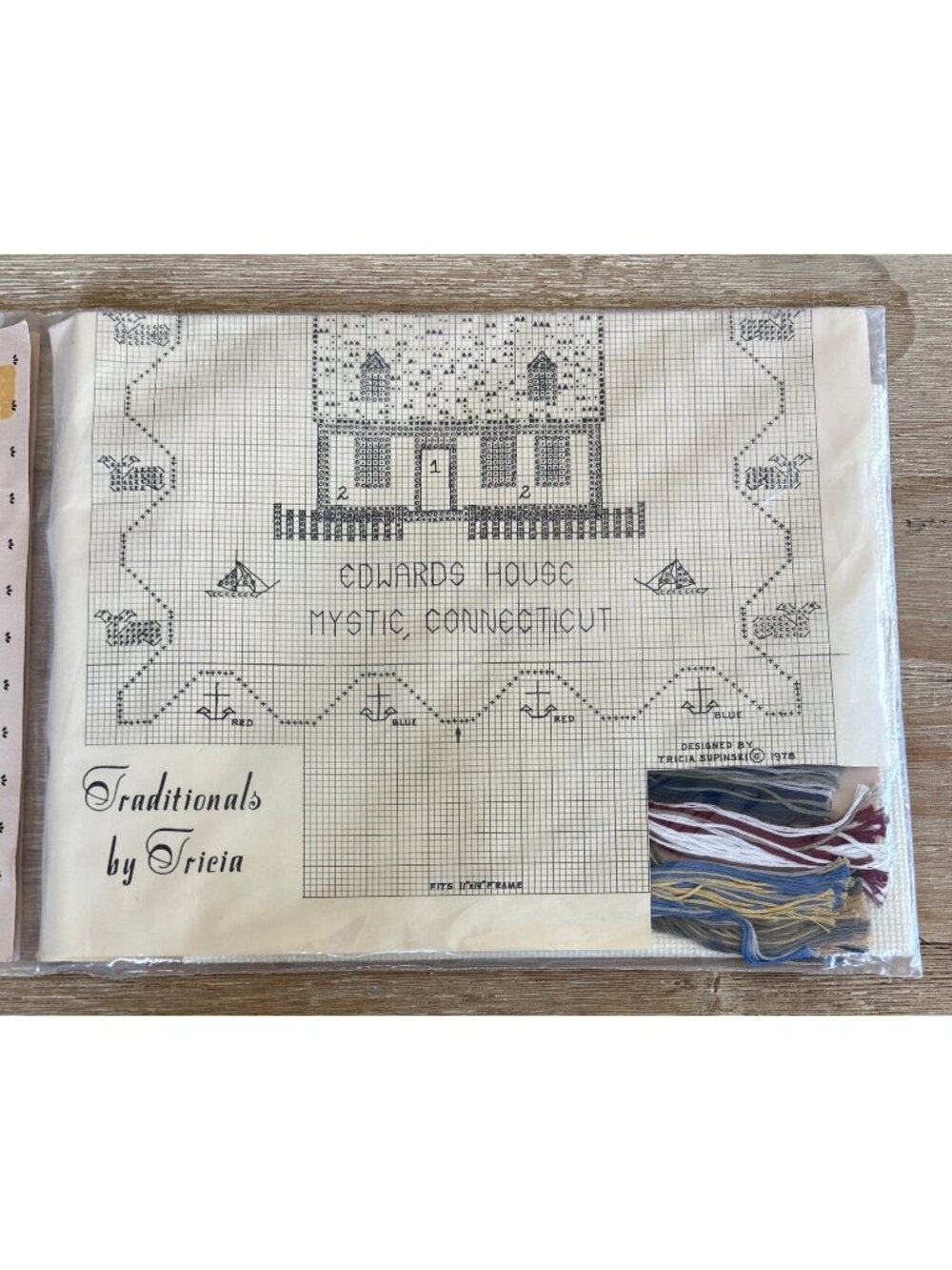 EDWARDS HOUSE MYSTIC CONNECTICUT Cross Stitch Kit TRADITIONALS BY TRICIA Vintage